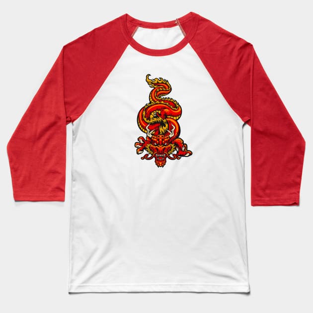 Retro Japanese Dragon Baseball T-Shirt by SLAG_Creative